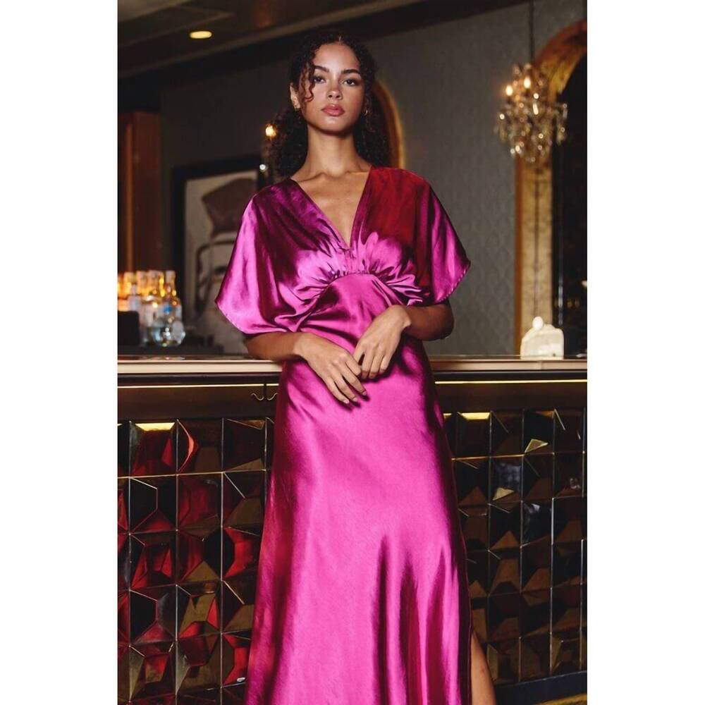 NEW DRESS FORUM juliet maxi dress in viva magenta - Picture 3 of 8